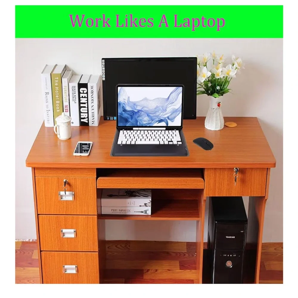 Samsung Galaxy 12.4” Tablet Case with Green Backlit Keyboard & S Pen Holder-BLK